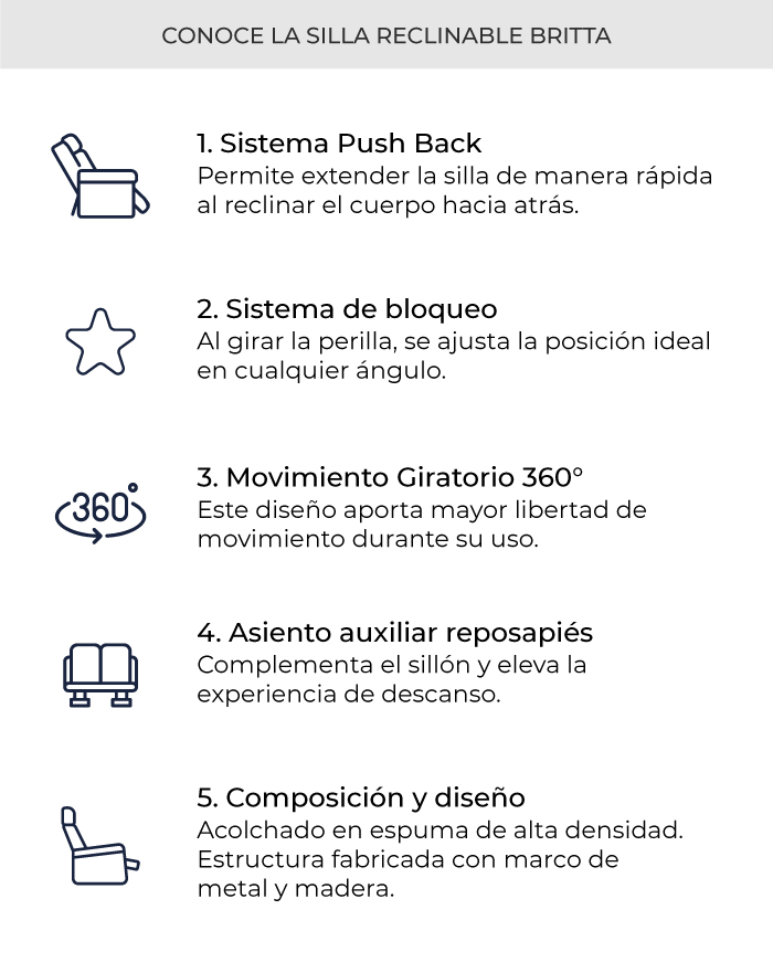 caracteristicas-silla-Reclinable-Britta-marca-el-dorado